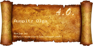 Auspitz Olga névjegykártya